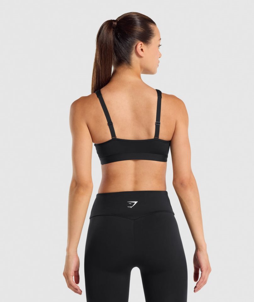 Women's Gymshark Scoop Neck Sports Bra Black | NZ 8PIKQS